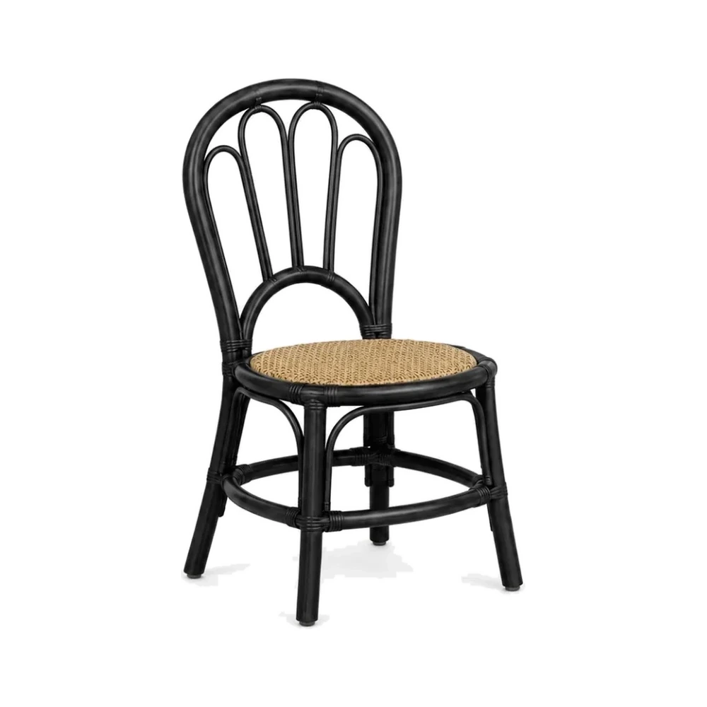 Amelia black children's rattan chair