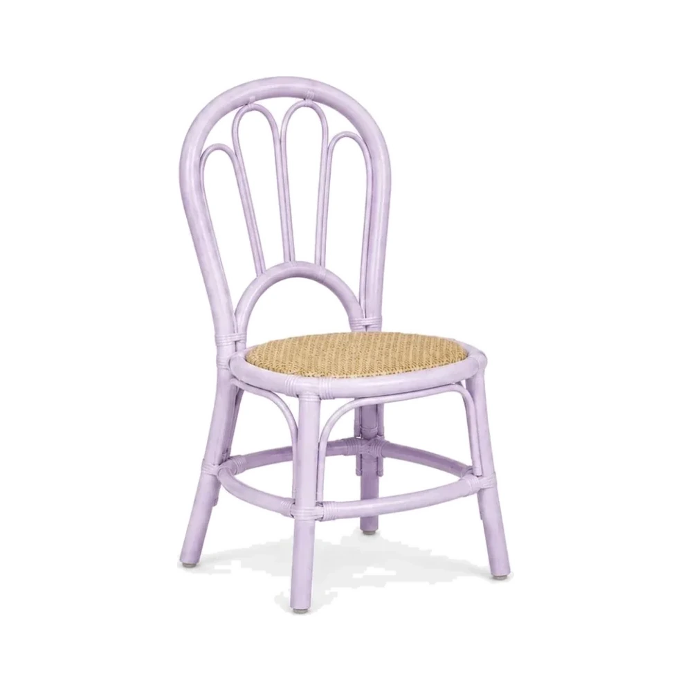 Amelia light lilac children's rattan chair