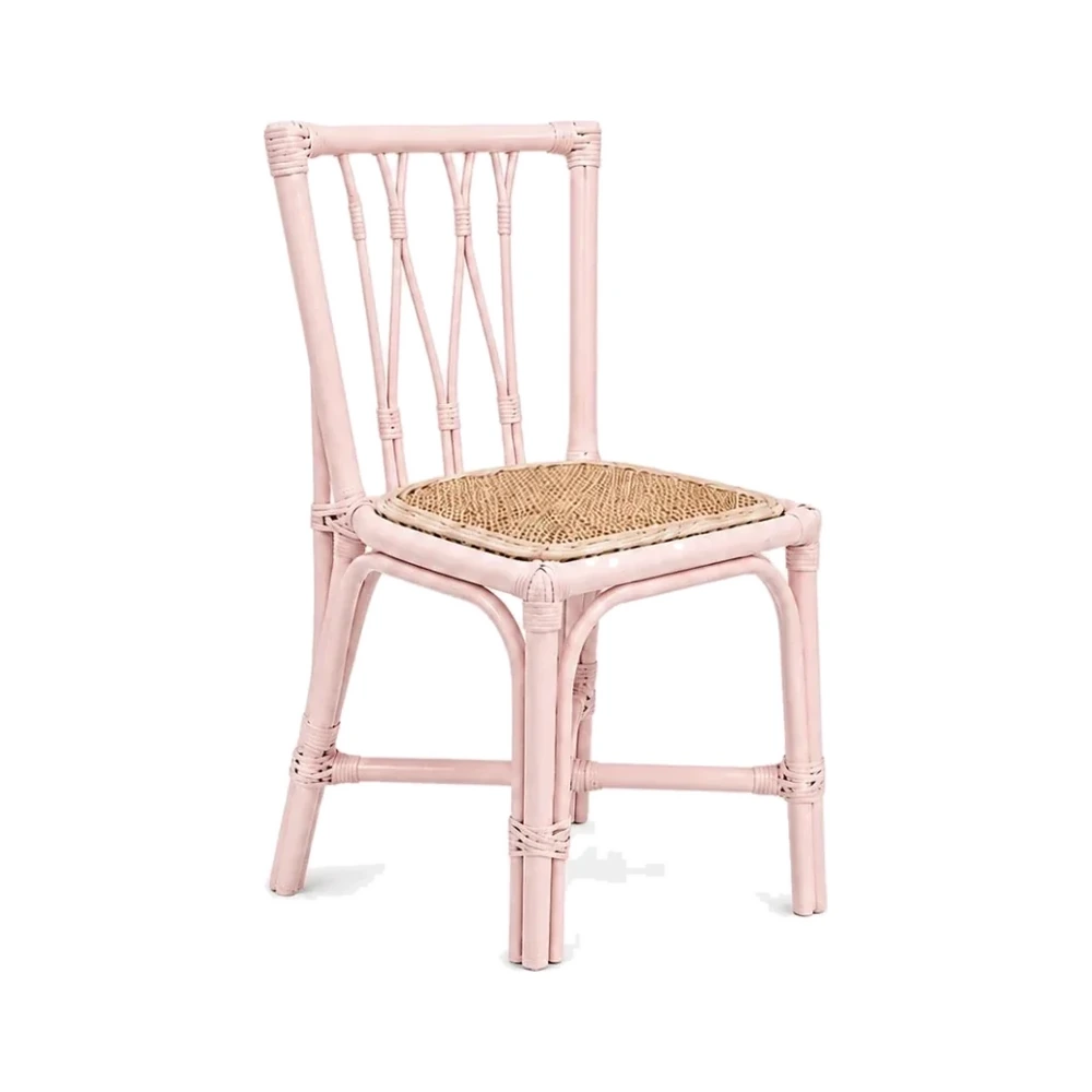 Sophia light pink children's rattan chair