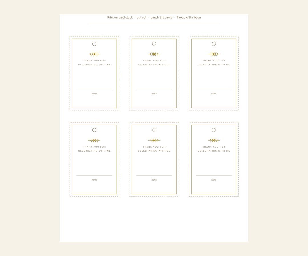 Personalized favor tags with each child's name