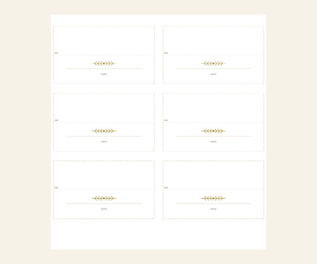 Personalized place cards printed with each child's name